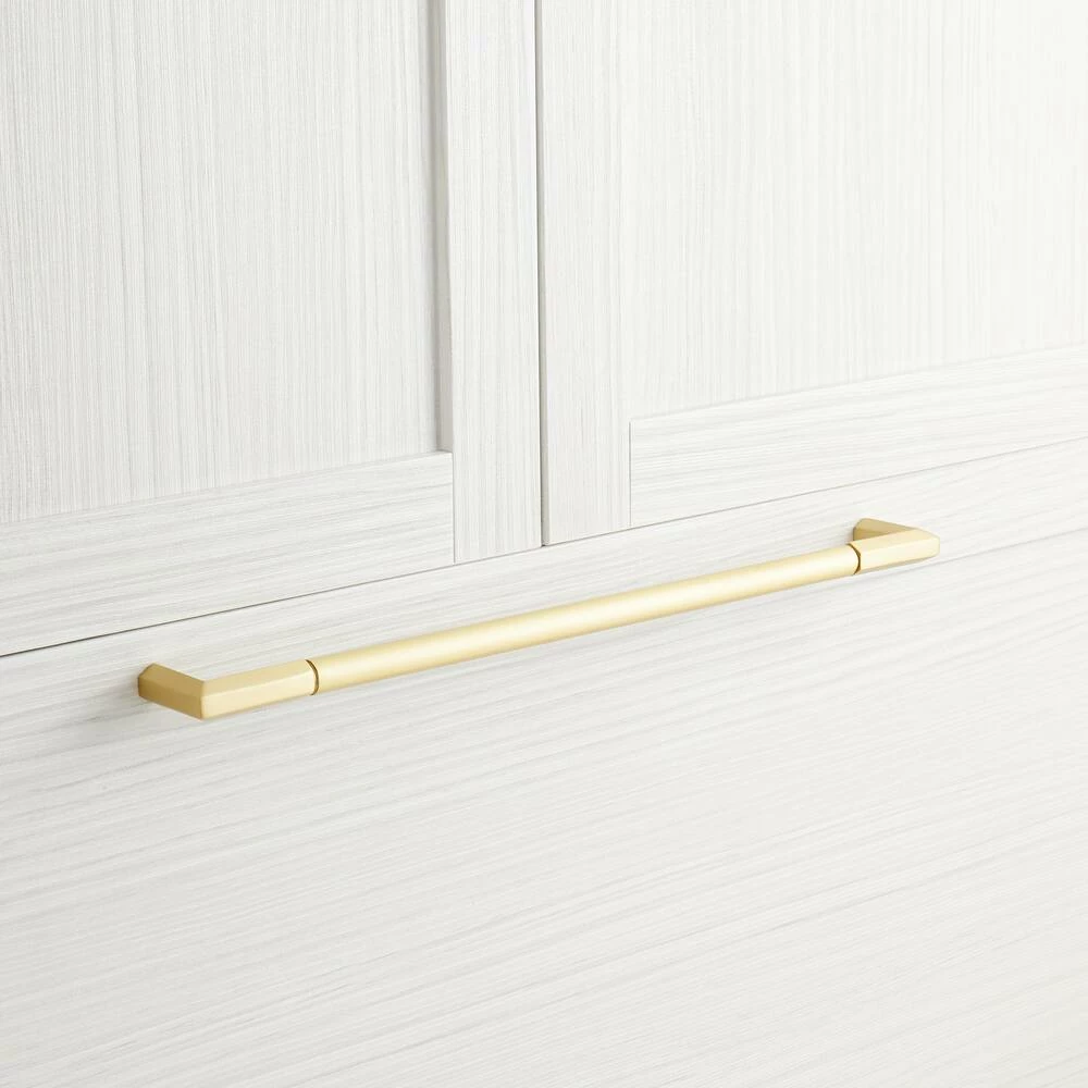 Signature Hardware Lunata 18-5/8 in. Rectangular Appliance Pull in Satin Brass