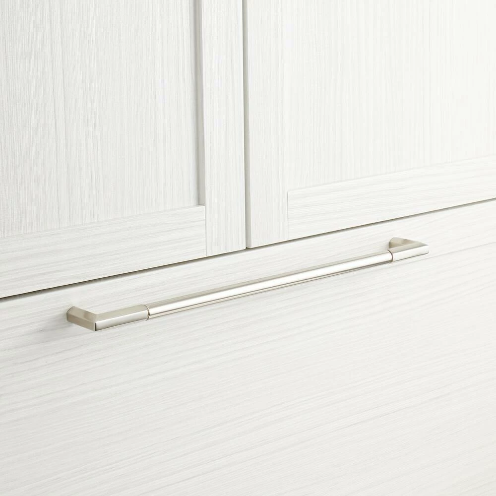 Signature Hardware Lunata 18-5/8 in. Rectangular Appliance Pull in Brushed Nickel