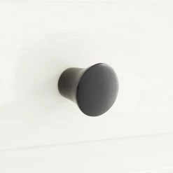 Signature Hardware Minette 1-1/4 in. Brass Round Cabinet Knob in Matte Black