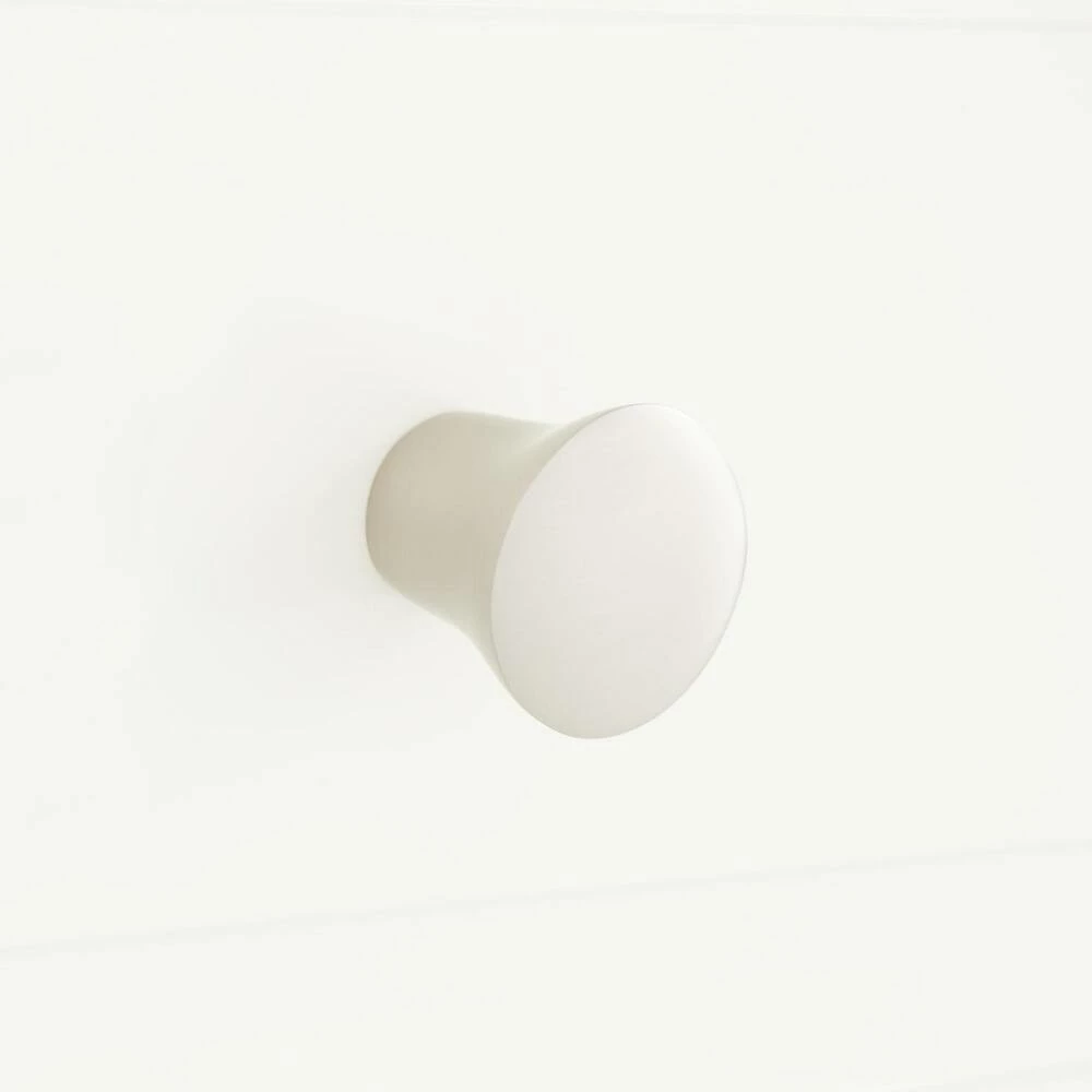 Signature Hardware Minette 1-1/4 in. Brass Round Cabinet Knob in Brushed Nickel