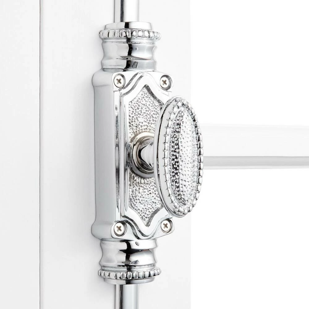 Signature Hardware Beaded BEADED BRASS DOOR CREMONE BOLT - CH