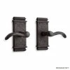Signature Hardware Griggs Solid Bronze Passage Door Set with Dual Lever Handle in Dark Bronze