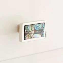 Signature Hardware Kumano 1-7/8 in. Brass Rectangular Cabinet Knob in Polished Nickel