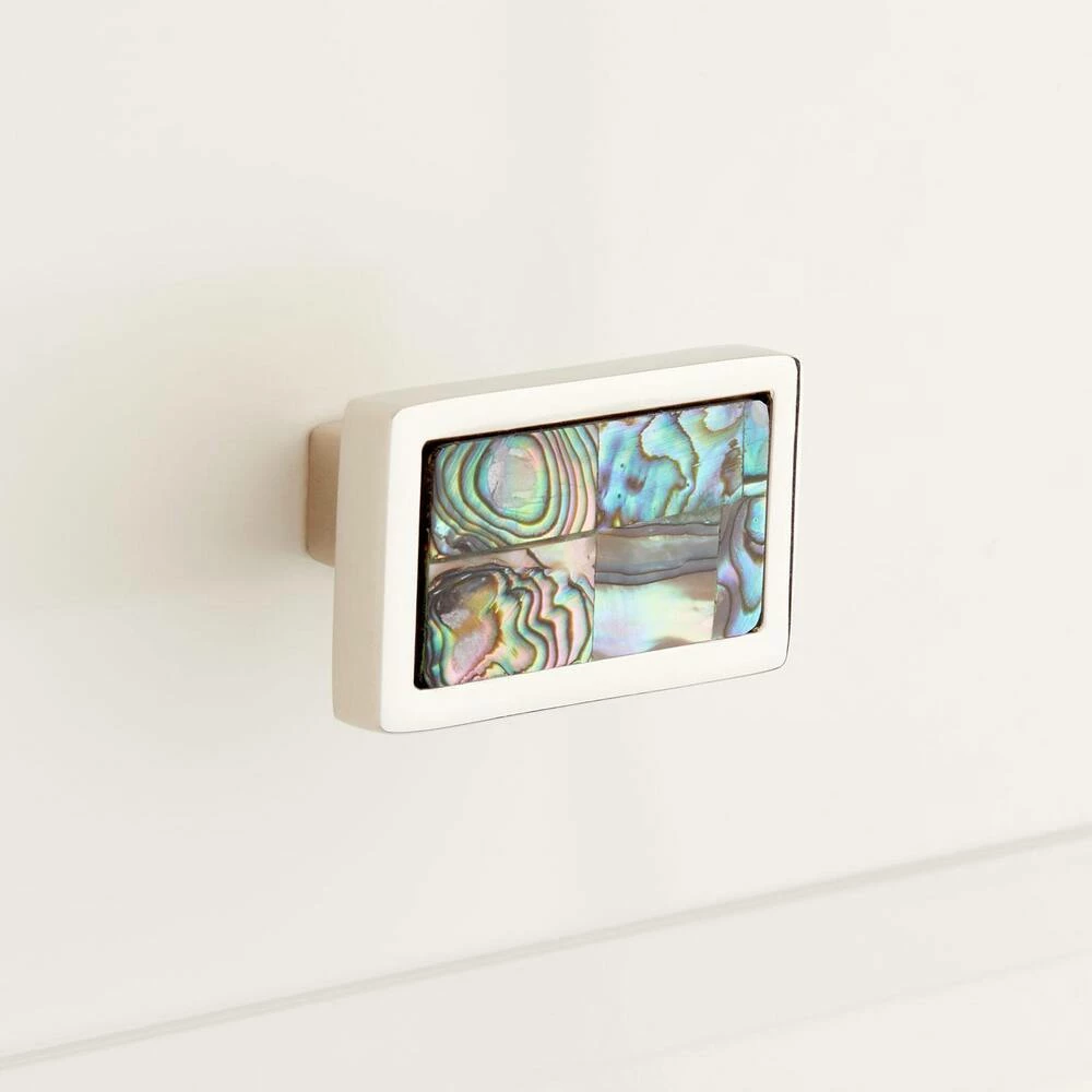 Signature Hardware Kumano 1-7/8 in. Brass Rectangular Cabinet Knob in Polished Nickel