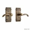 Signature Hardware Griggs Solid Brass Privacy Door Set with Dual Lever Handle in Antique Brass