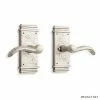 Signature Hardware Griggs Solid Brass Privacy Door Set with Dual Lever Handle in Brushed Nickel