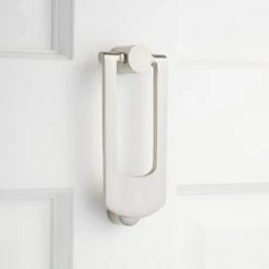 Signature Hardware Tyson Brass Door Knocker in Satin Nickel