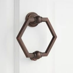 Signature Hardware Arcaro Brass Door Knocker in Oil Rubbed Bronze
