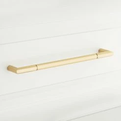 Signature Hardware Lunata 8-1/2 in. Rectangular Cabinet Pull in Satin Brass