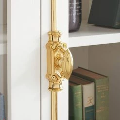 Signature Hardware Barcheski MINI BARCHESKI BRASS CABINET CREMONE BOLT - POLISHED BRASS