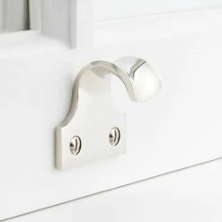 Signature Hardware Solid Brass Window Sash Hook in Polished Nickel