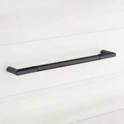 Signature Hardware Lunata 8-1/2 in. Rectangular Cabinet Pull in Satin Black