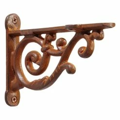 Signature Hardware Dulcet 5-1/4 in. Cast Iron Shelf Bracket in Black Powder Coat