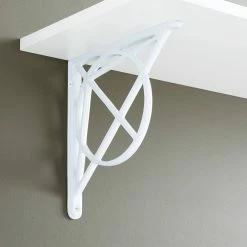 Signature Hardware Kopra 6-1/8 in. Cast Iron Shelf Bracket in White Powder Coat