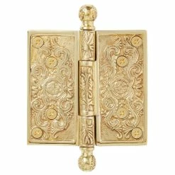 Signature Hardware Eastern Damask 5-3/4 in. Residential Door Hinge in Polished Brass