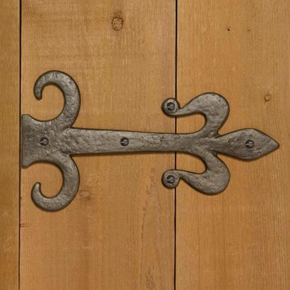 Signature Hardware Ornate 5-3/4 in. Residential Dummy Strap Hinge in Beeswax Iron
