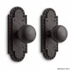 Signature Hardware Marconi 6-5/8 in. Bronze Privacy Door Set Knob 2-3/4 in. Backset in Antique Pewter