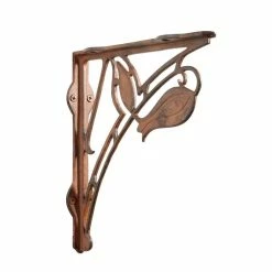 Signature Hardware Tulip 9-1/4 in. Cast Iron Shelf Bracket in Rust