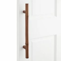 Signature Hardware Bamboo 24 in. Brass Door Pull in Antique Pewter