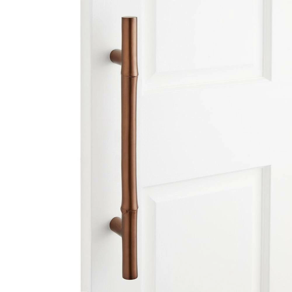 Signature Hardware Bamboo 24 in. Brass Door Pull in Antique Pewter