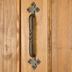 Signature Hardware Gothic 8 in. Cast Iron Twisted Pull in Antique Pewter