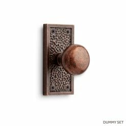 Signature Hardware Traeger 5-1/8 in. Brass Dummy Door Set Knob in Antique Brass