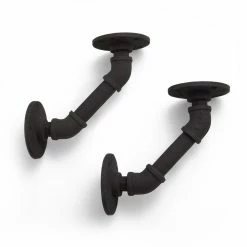 Signature Hardware Gibson 3-1/4 in. Iron Shelf Bracket in Black Powder Coat