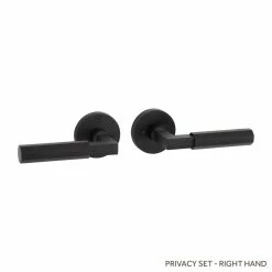 Signature Hardware Yasmeen Brass Handle Privacy Interior Door Set Lever in Satin Black