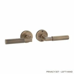 Signature Hardware Yasmeen Brass Handle Privacy Interior Door Set Lever in Antique Brass