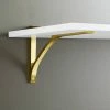 Signature Hardware Basilio 7-7/8 in. Brass Shelf Bracket in Brushed Brass