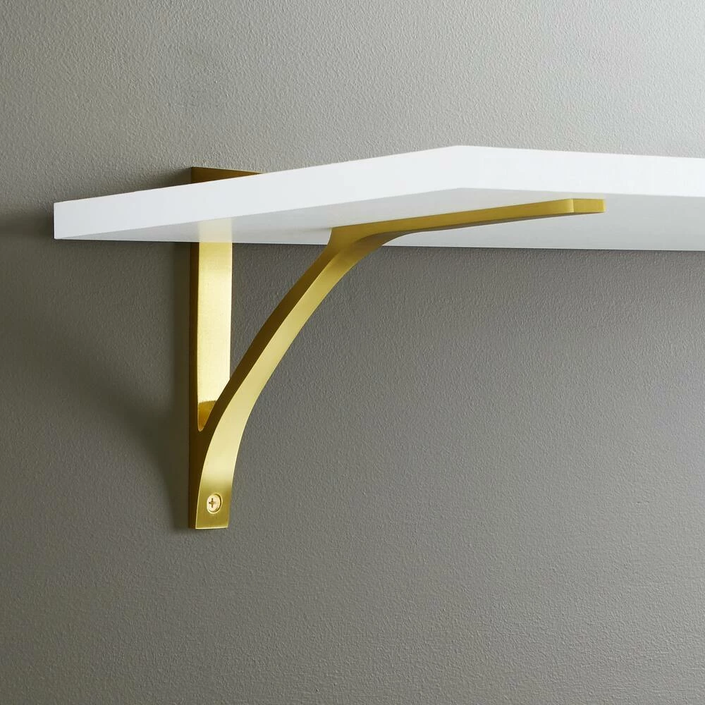 Signature Hardware Basilio 7-7/8 in. Brass Shelf Bracket in Brushed Brass - Image 2