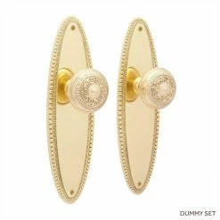 Signature Hardware Marine Brass Oval Dummy Plate and Knob Set in Oil Rubbed Bronze