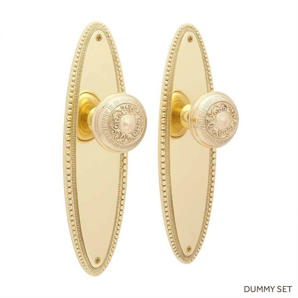 Signature Hardware Marine Brass Oval Dummy Plate and Knob Set in Oil Rubbed Bronze