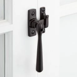 Signature Hardware Brass Casement Window Latch in Matte Black