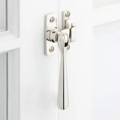 Signature Hardware Brass Casement Window Latch in Polished Nickel