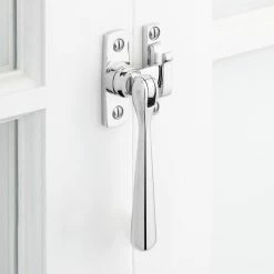 Signature Hardware Brass Casement Window Latch in Polished Chrome