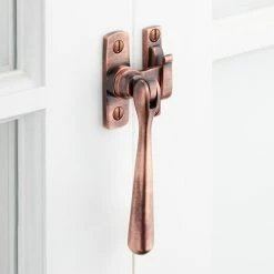 Signature Hardware Brass Casement Window Latch in Antique Copper
