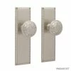Signature Hardware Bachelet Brass Round Passage Plate and Knob Set in Antique Brass