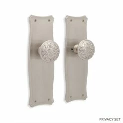 Signature Hardware Bachelet Brass Round Passage Plate and Knob Set in Oil Rubbed Bronze