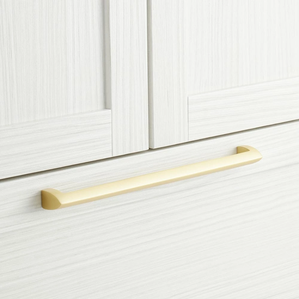 Signature Hardware Rindahl 11-3/4 in. V-shaped Appliance Pull in Satin Brass