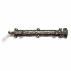 Signature Hardware Cast Iron Slide Bolt with Ball Handle in Antique Pewter