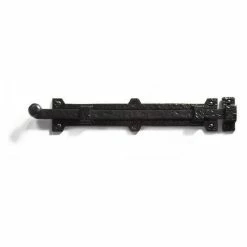 Signature Hardware Cast Iron Slide Bolt with Ball Handle in Matte Black Powder Coat