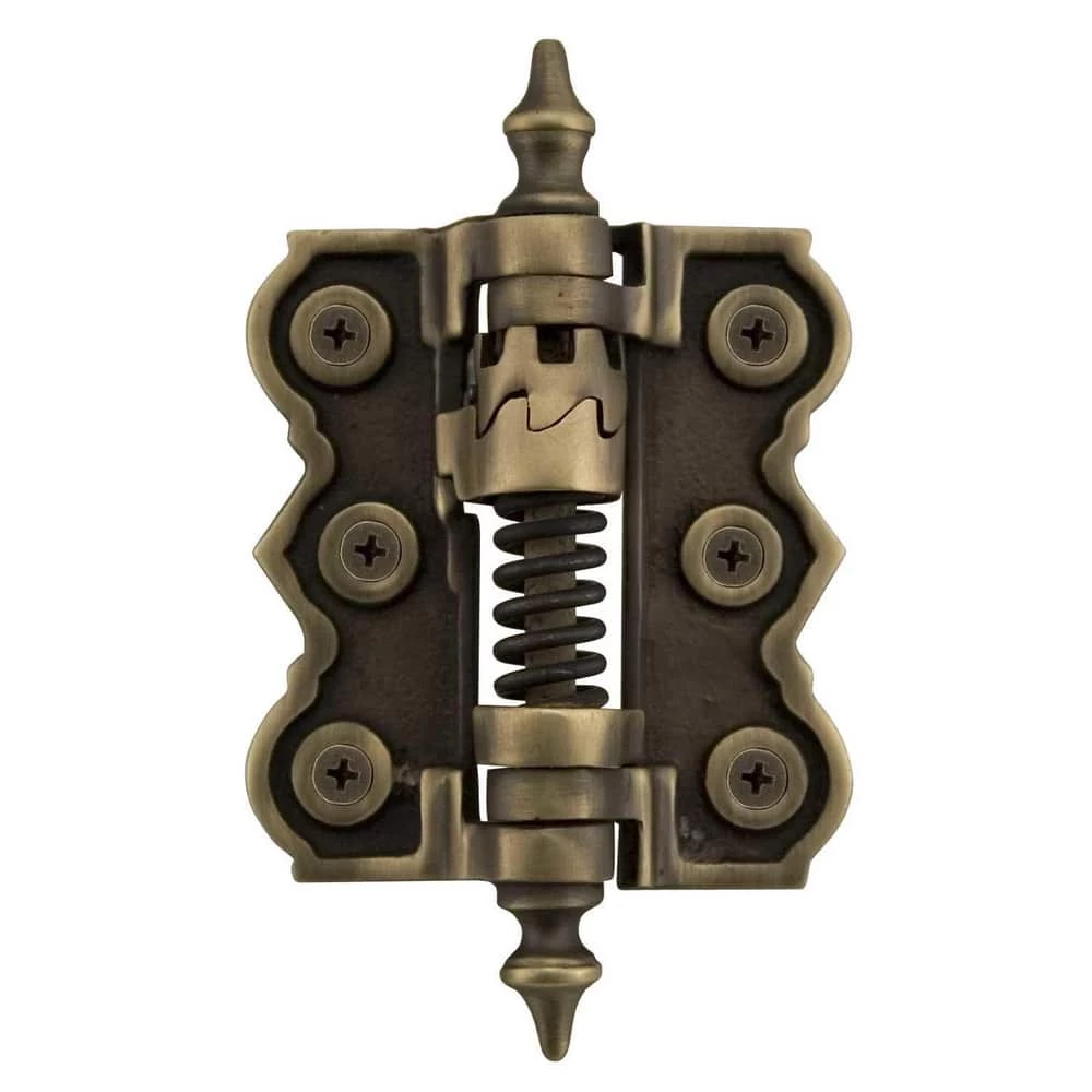 Signature Hardware 4-3/4 in. Residential Self-Closing Screen Door Hinge in Antique Brass