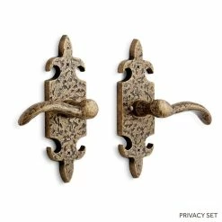 Signature Hardware Griggs 5-7/8 in. Brass Dummy Door Set Knob in Satin Brass