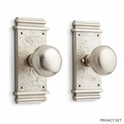 Signature Hardware Griggs 5-7/8 in. Bronze Privacy Door Set Knob 2-3/8 in. Backset in Dark Bronze