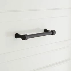 Signature Hardware Strasbourg 8-5/8 in. Solid Brass Cabinet Pull in Black