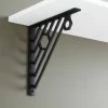 Signature Hardware Elland 6-1/2 in. Cast Iron Shelf Bracket in Black Powder Coat