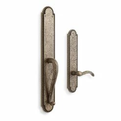 Signature Hardware Marconi Brass Oval Entrance Door Set with Lever Handle in Satin Brass