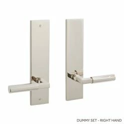 Signature Hardware Yasmeen Brass Handle Right Hand Dummy Entrance Door Set Lever in Polished Nickel