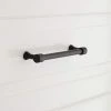 Signature Hardware Strasbourg 4-3/8 in. Solid Brass Cabinet Pull in Black